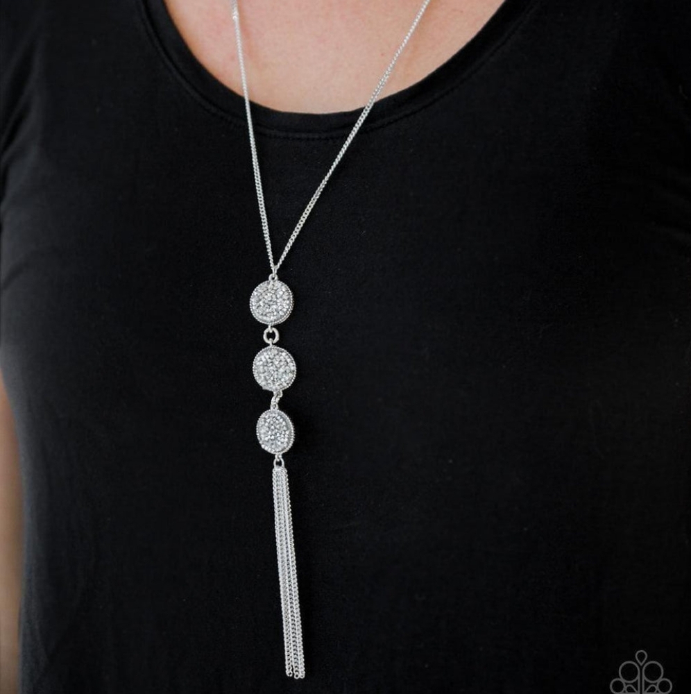 Paparazzi Silver Minimalist Necklace with Textured Pendant